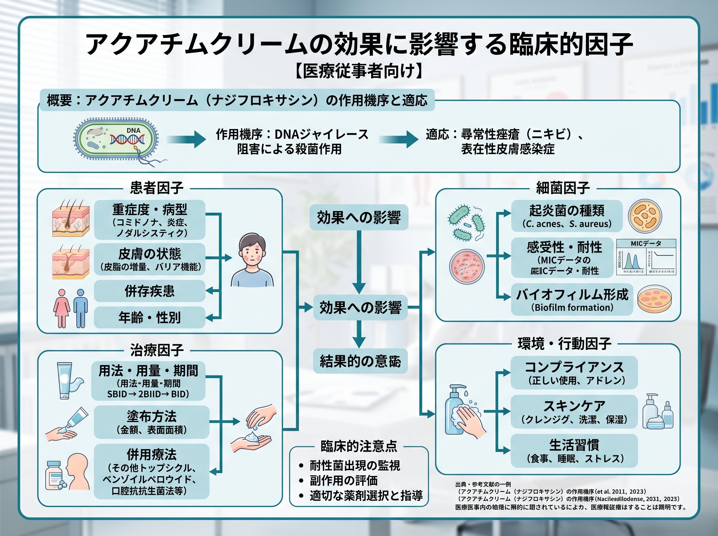 アクアチムクリームの効果に影響する臨床的因子