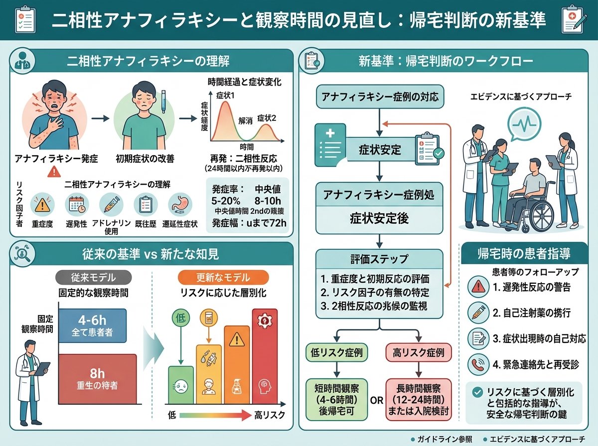 二相性アナフィラキシーと観察時間の見直し：帰宅判断の新基準