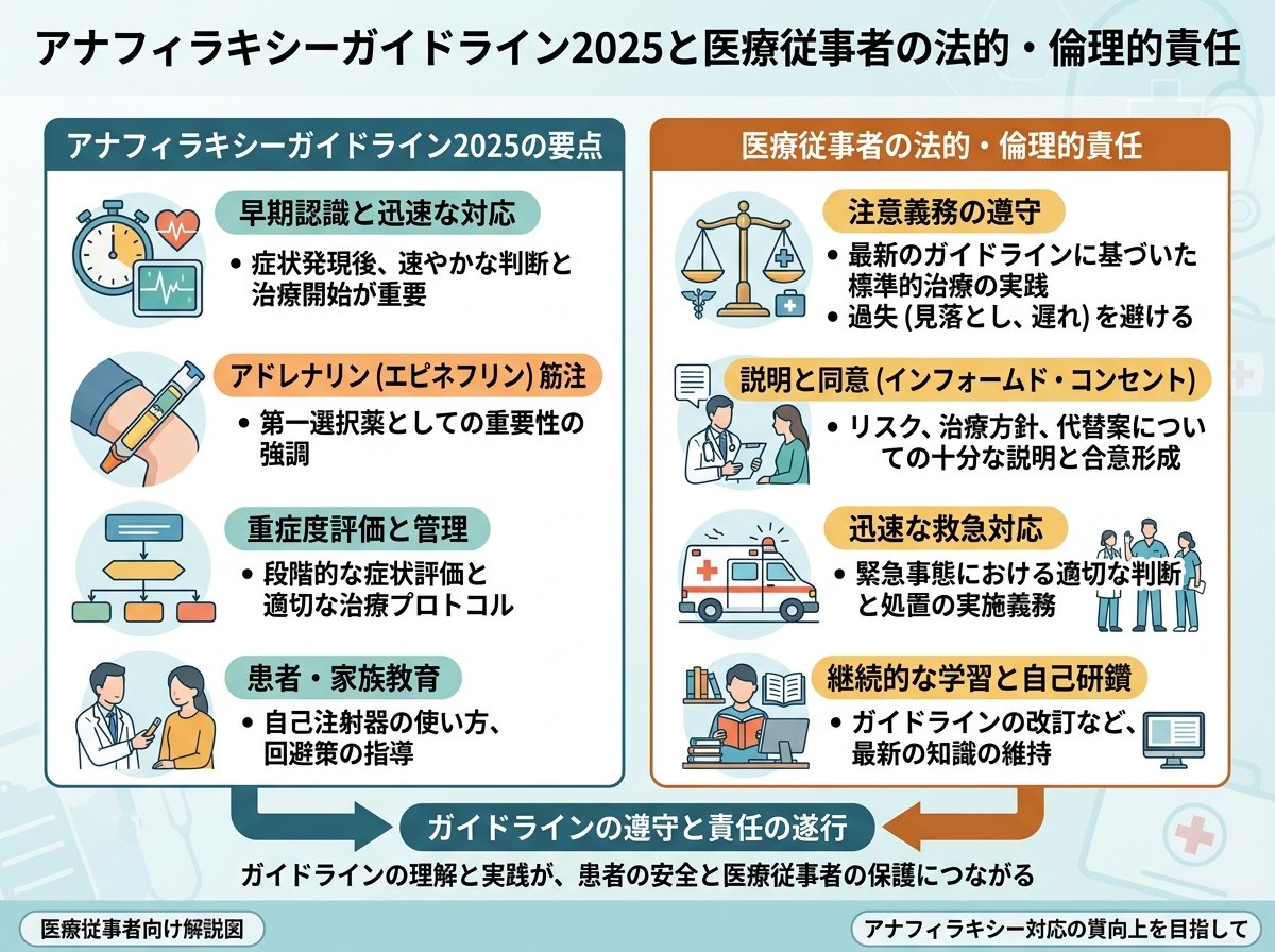 アナフィラキシーガイドライン2025と医療従事者の法的・倫理的責任