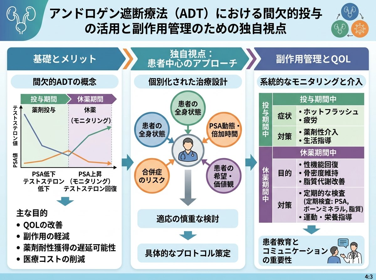 アンドロゲン遮断療法における間欠的投与の活用と副作用管理のための独自視点