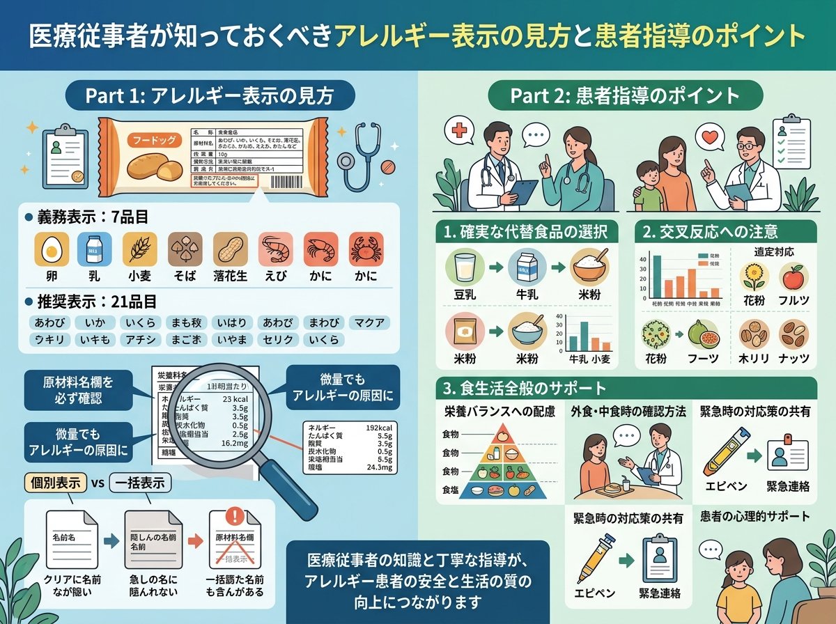 医療従事者が知っておくべきアレルギー表示の見方と患者指導のポイント
