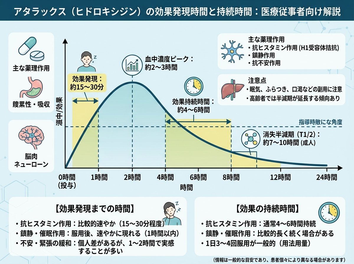 アタラックス 効果 時間 どれくらいで効くのか
