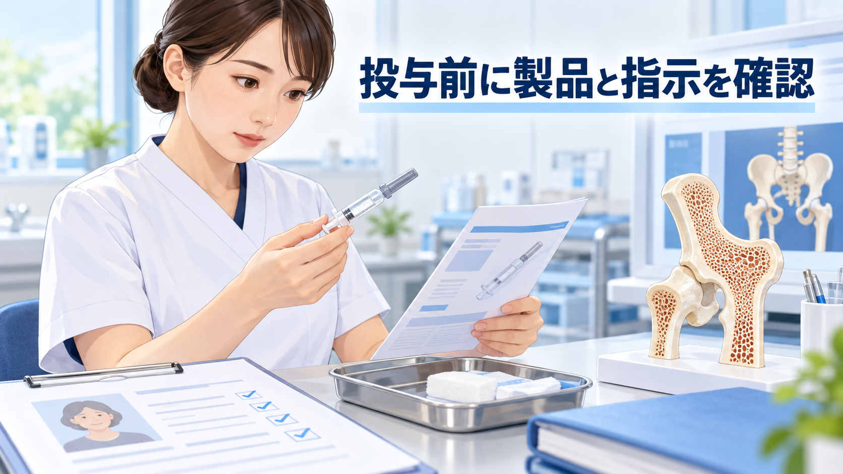 動画の前にプラリアとプラリアHIの製剤名を照合する