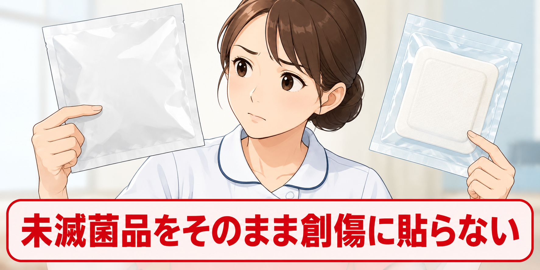 モイスキンパッドは滅菌済と未滅菌の区分も確認する