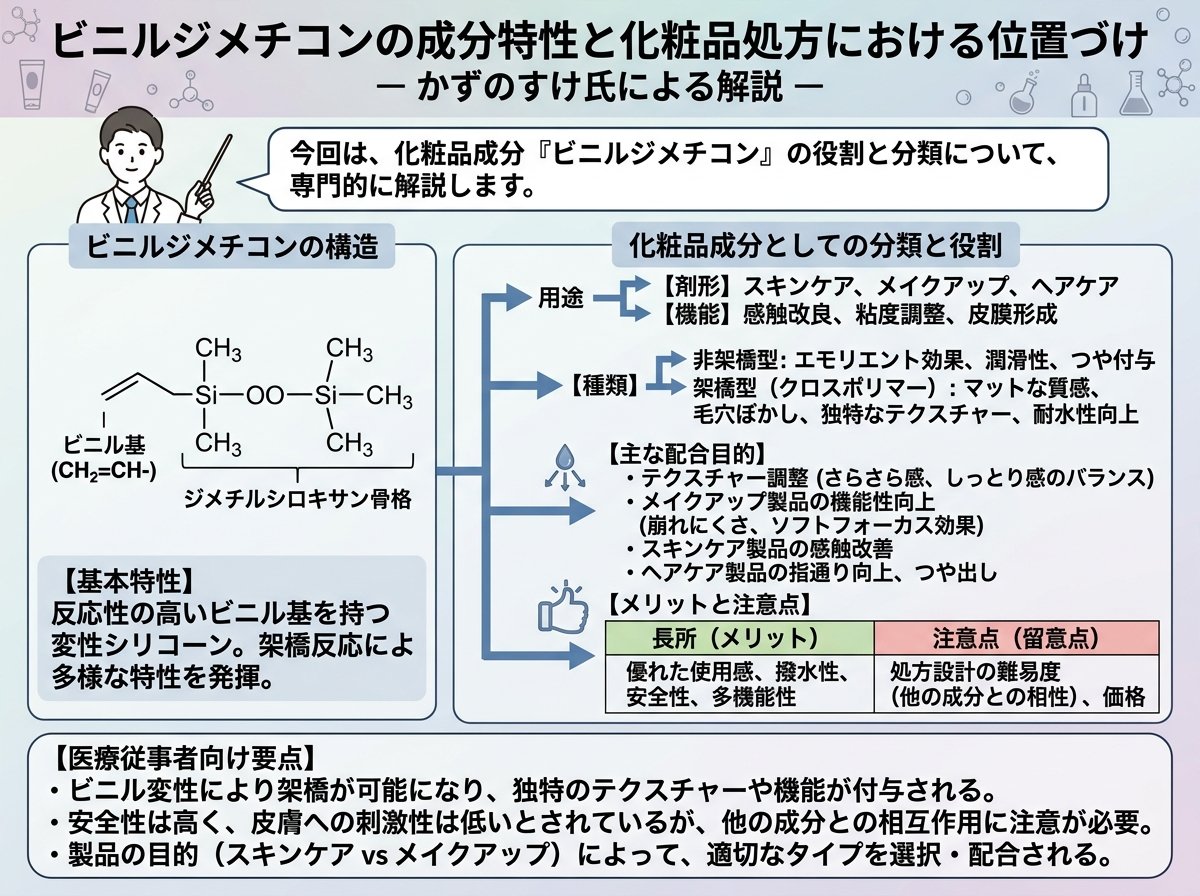 ビニルジメチコン かずのすけ が語る成分の位置づけ