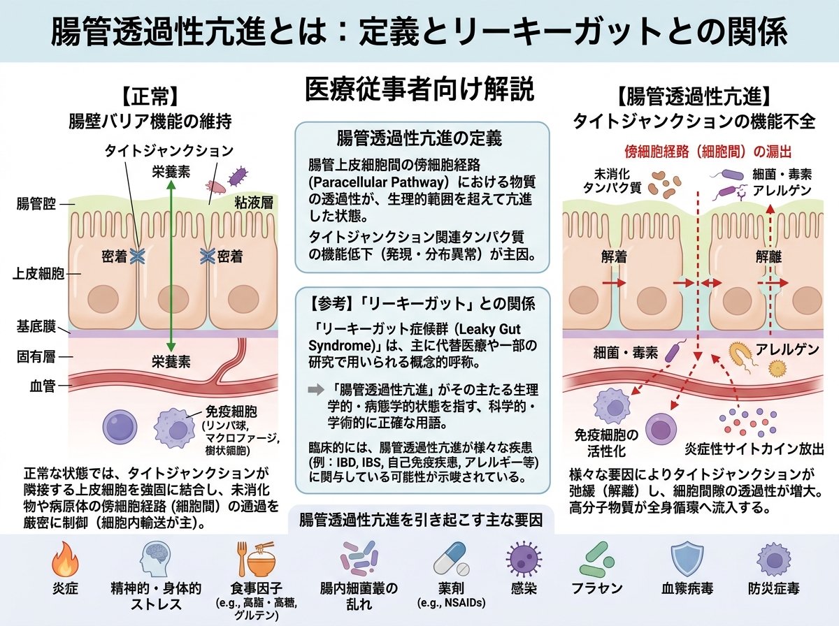 腸管透過性亢進とは:定義とリーキーガットとの関係