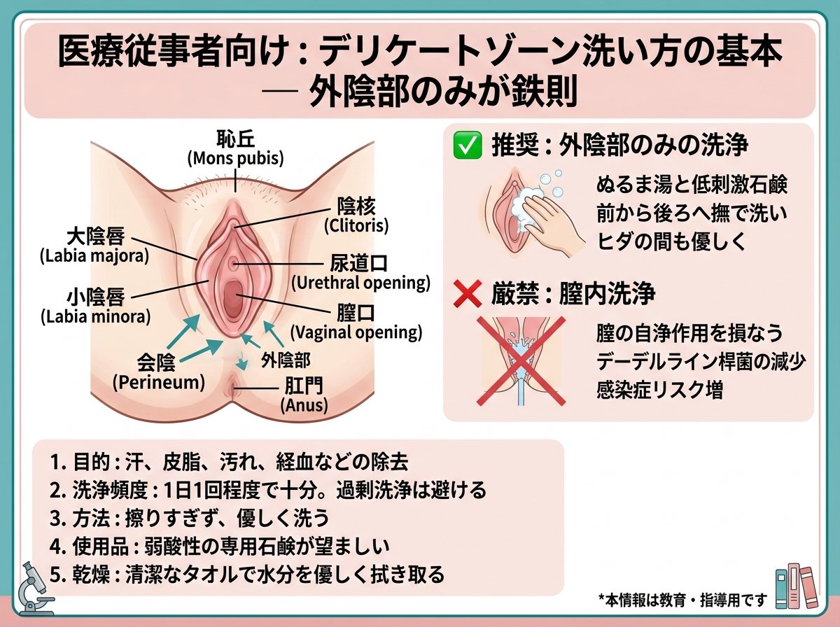 デリケートゾーン洗い方の基本：外陰部のみが鉄則