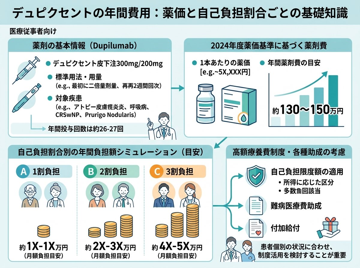 デュピクセントの年間費用:薬価と自己負担割合ごとの基礎知識