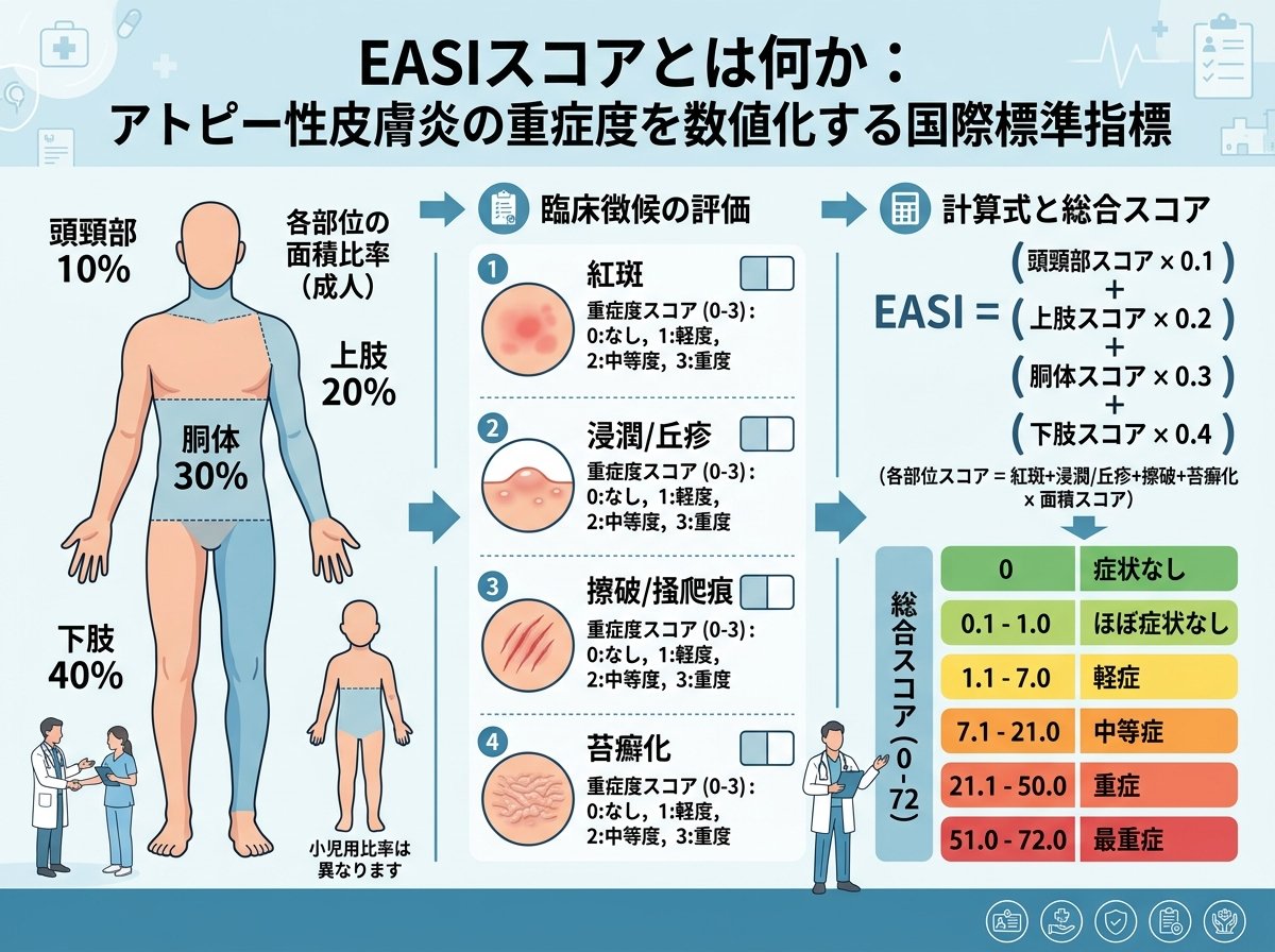 EASIスコアとは何か:アトピー性皮膚炎の重症度を数値化する国際標準指標