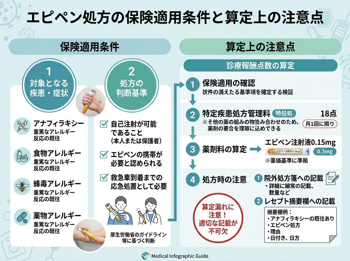 エピペン処方の保険適用条件と算定上の注意点