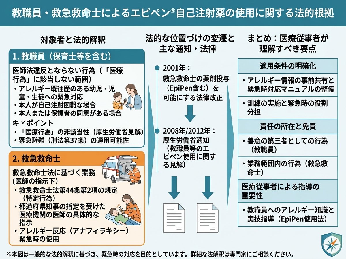 教職員・救急救命士がエピペンを使用できる法的根拠