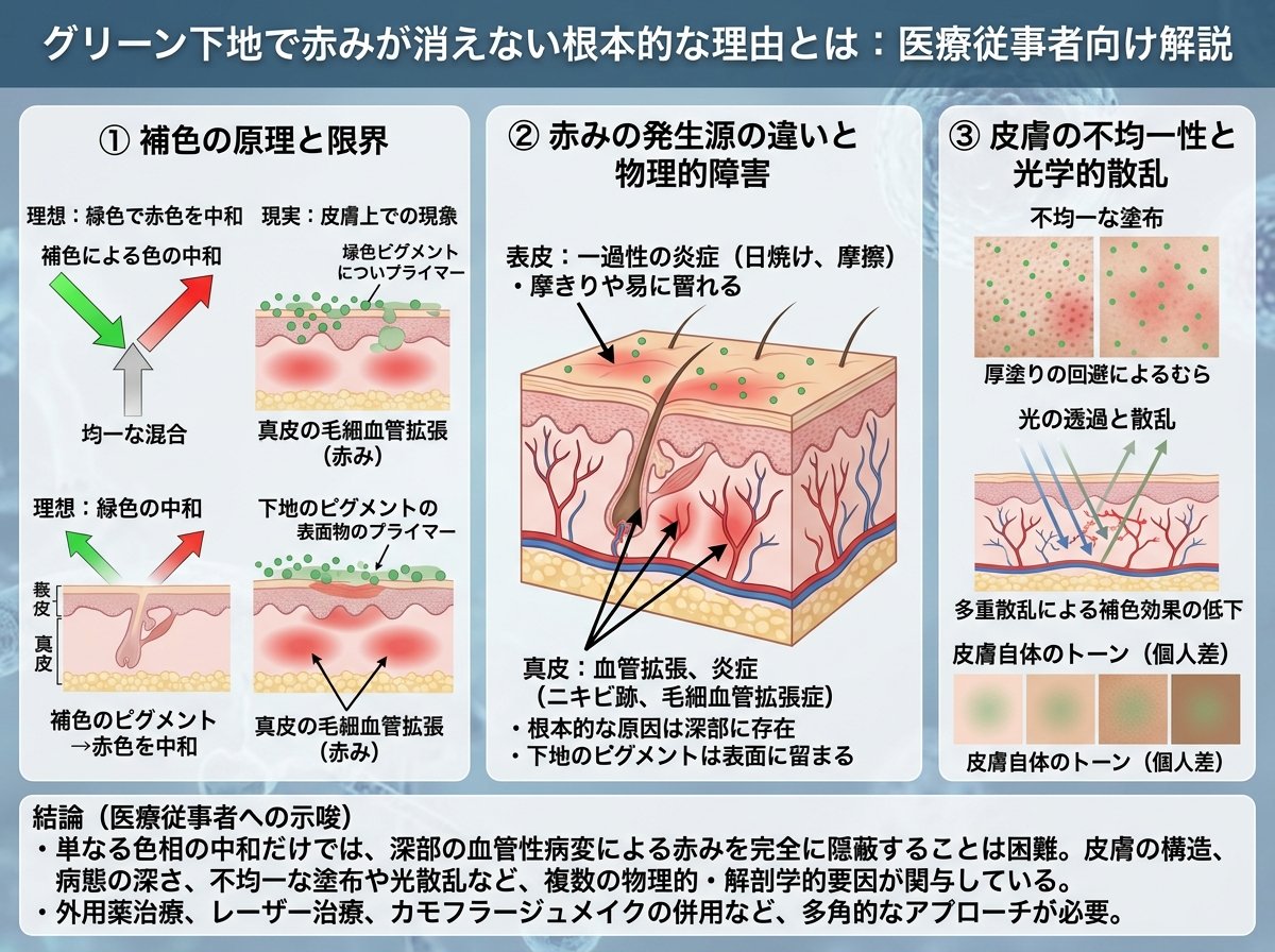 グリーン下地で赤みが消えない根本的な理由とは