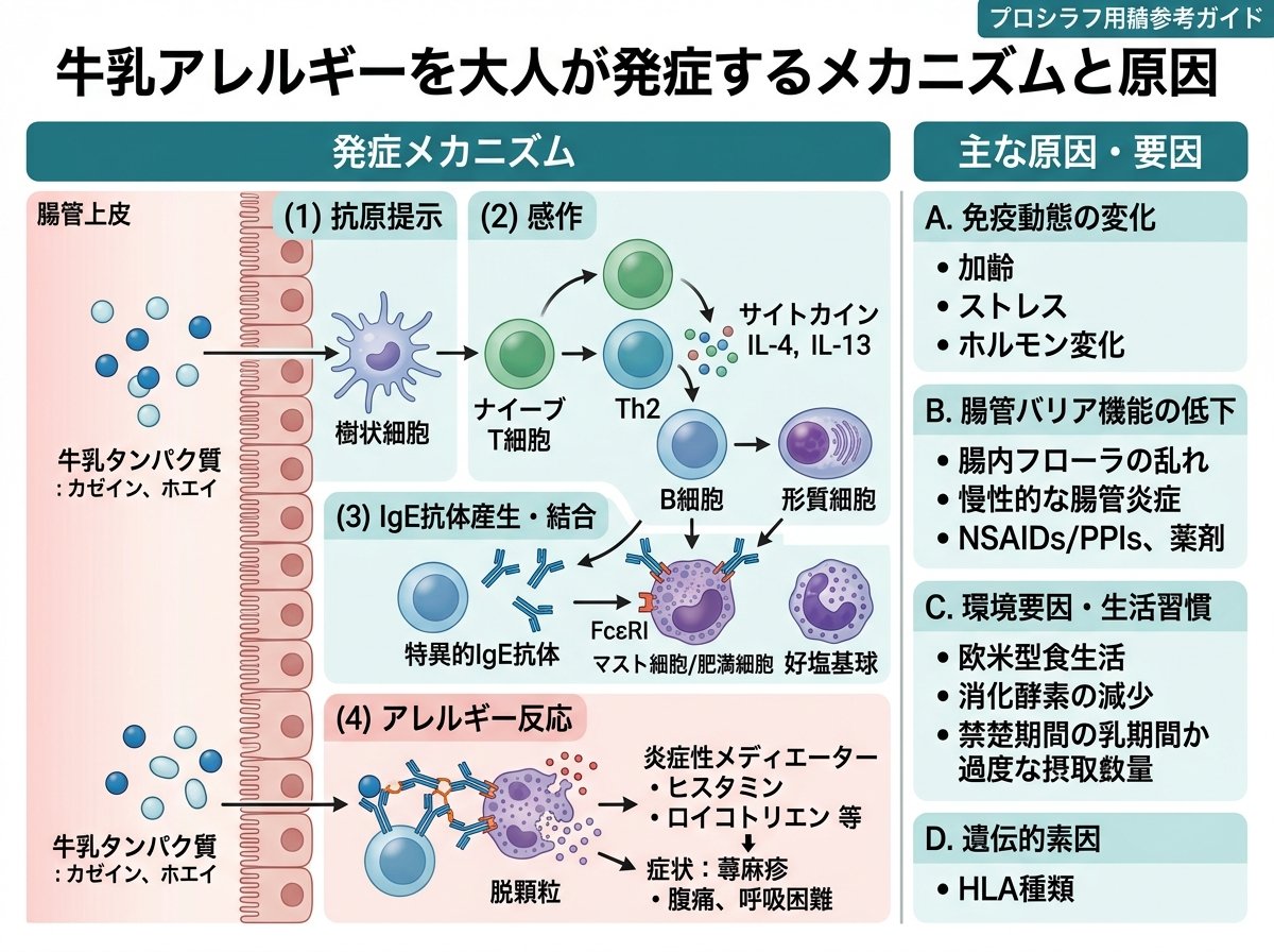牛乳アレルギーを大人が発症するメカニズムと原因