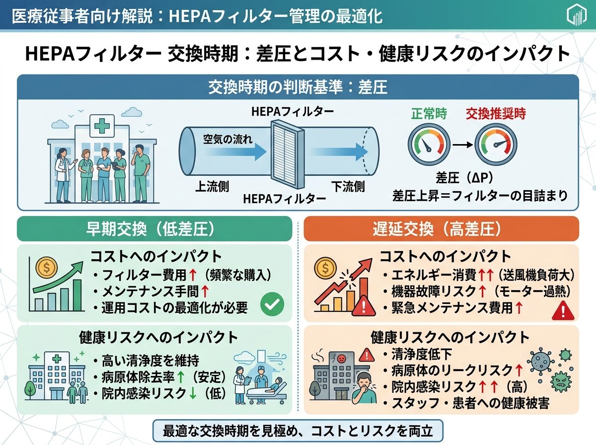 hepaフィルター 交換時期 差圧とコスト・健康リスクのインパクト