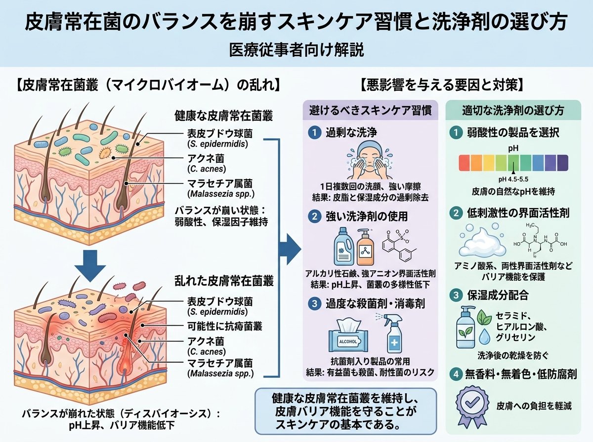 皮膚常在菌のバランスを崩すスキンケア習慣と洗浄剤の選び方