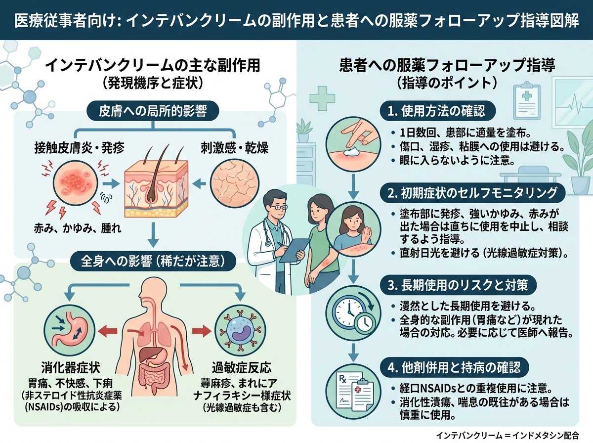インテバンクリームの副作用と患者への服薬フォローアップ指導