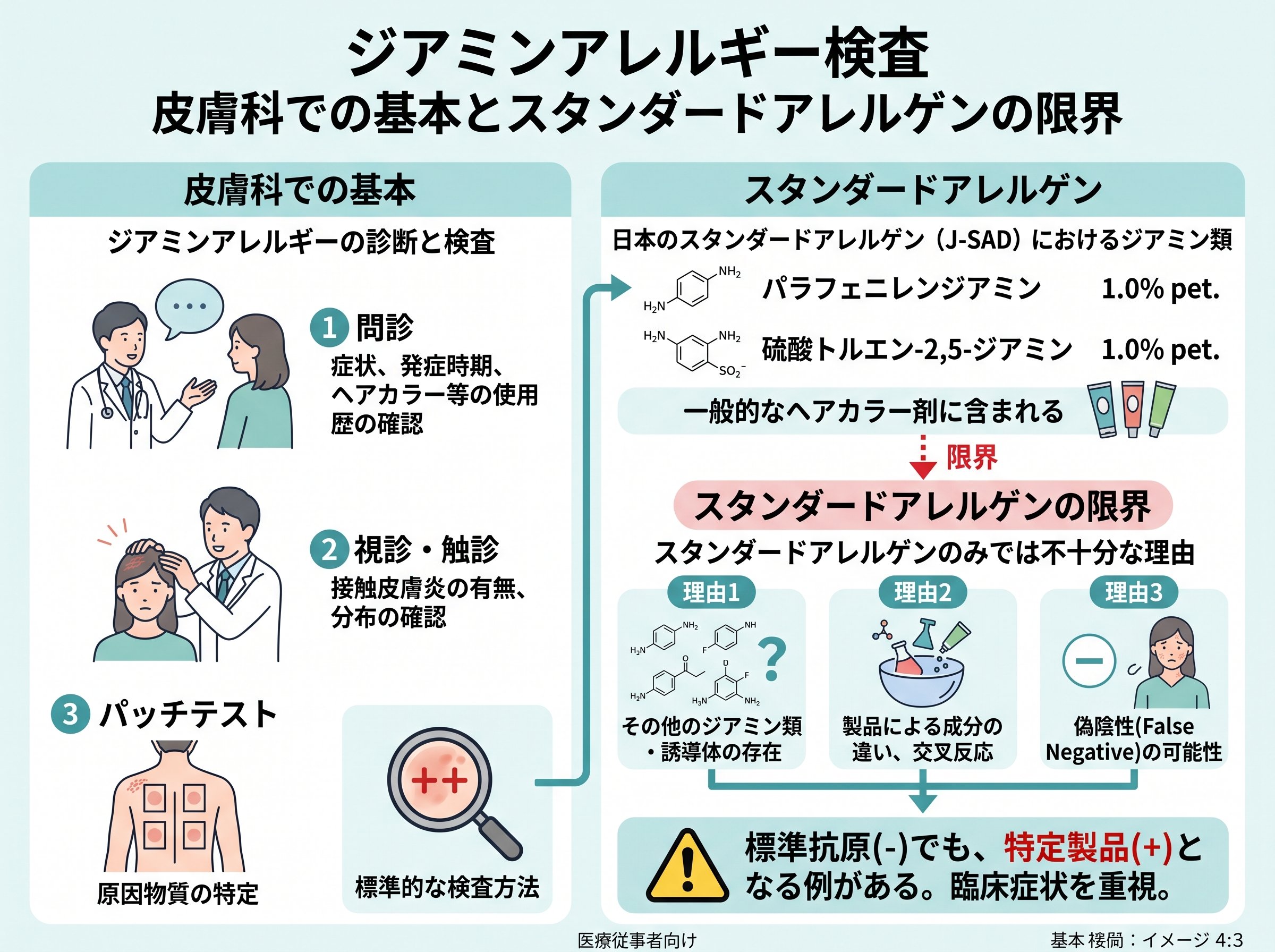 ジアミンアレルギー検査 皮膚科での基本とスタンダードアレルゲンの限界