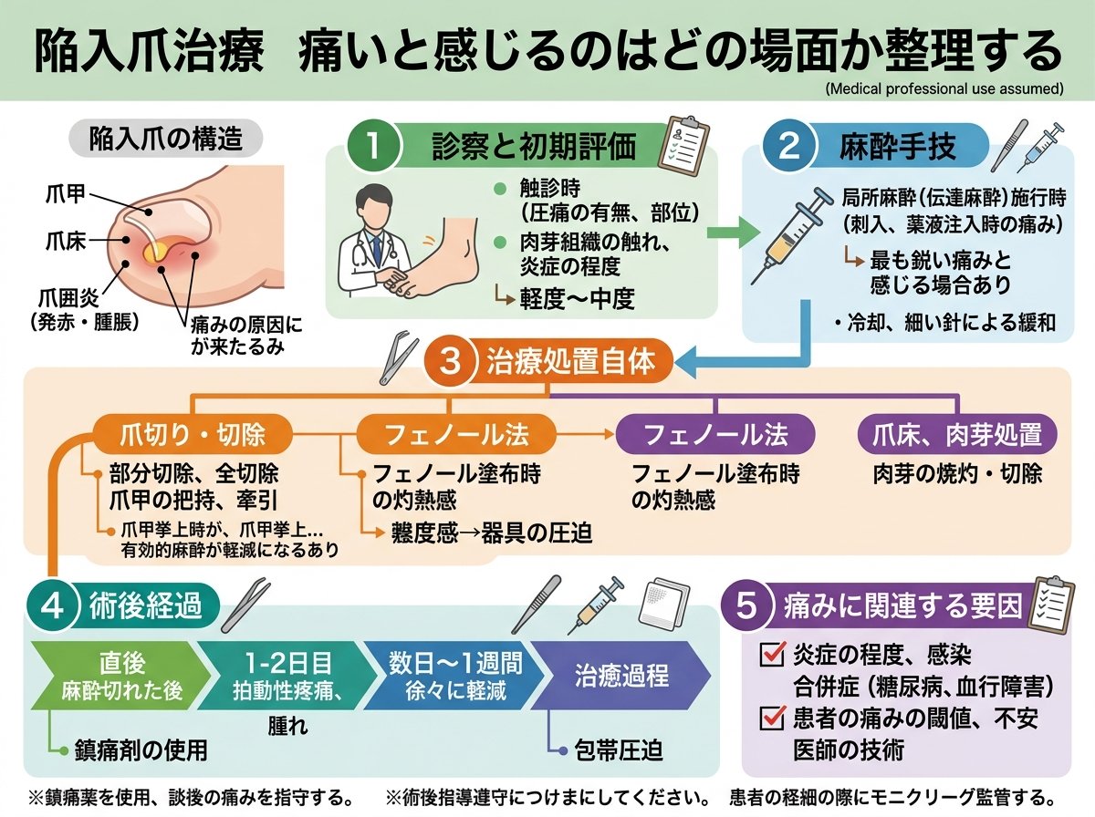 陥入爪治療 痛いと感じるのはどの場面か整理する