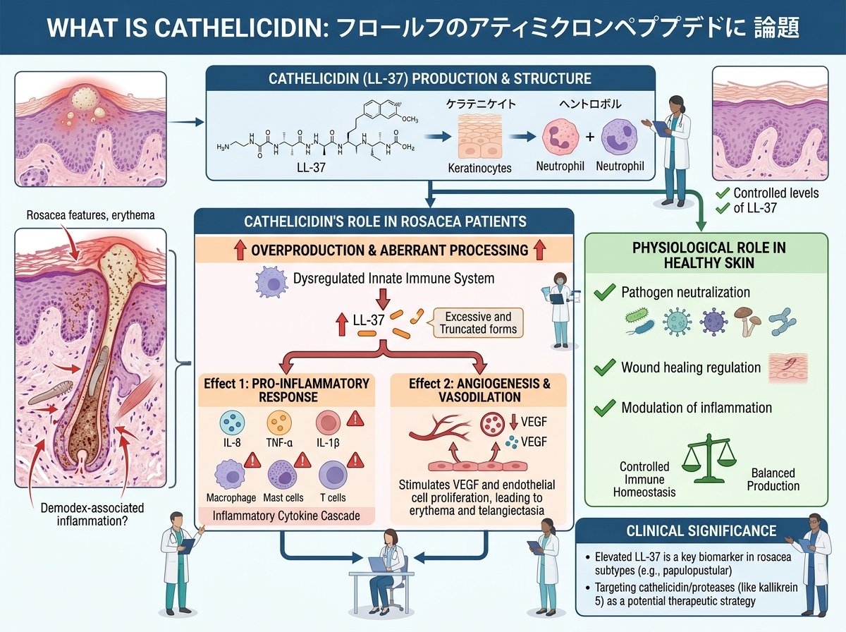 カテリシジンとは何か:酒さにおける抗菌ペプチドの役割
