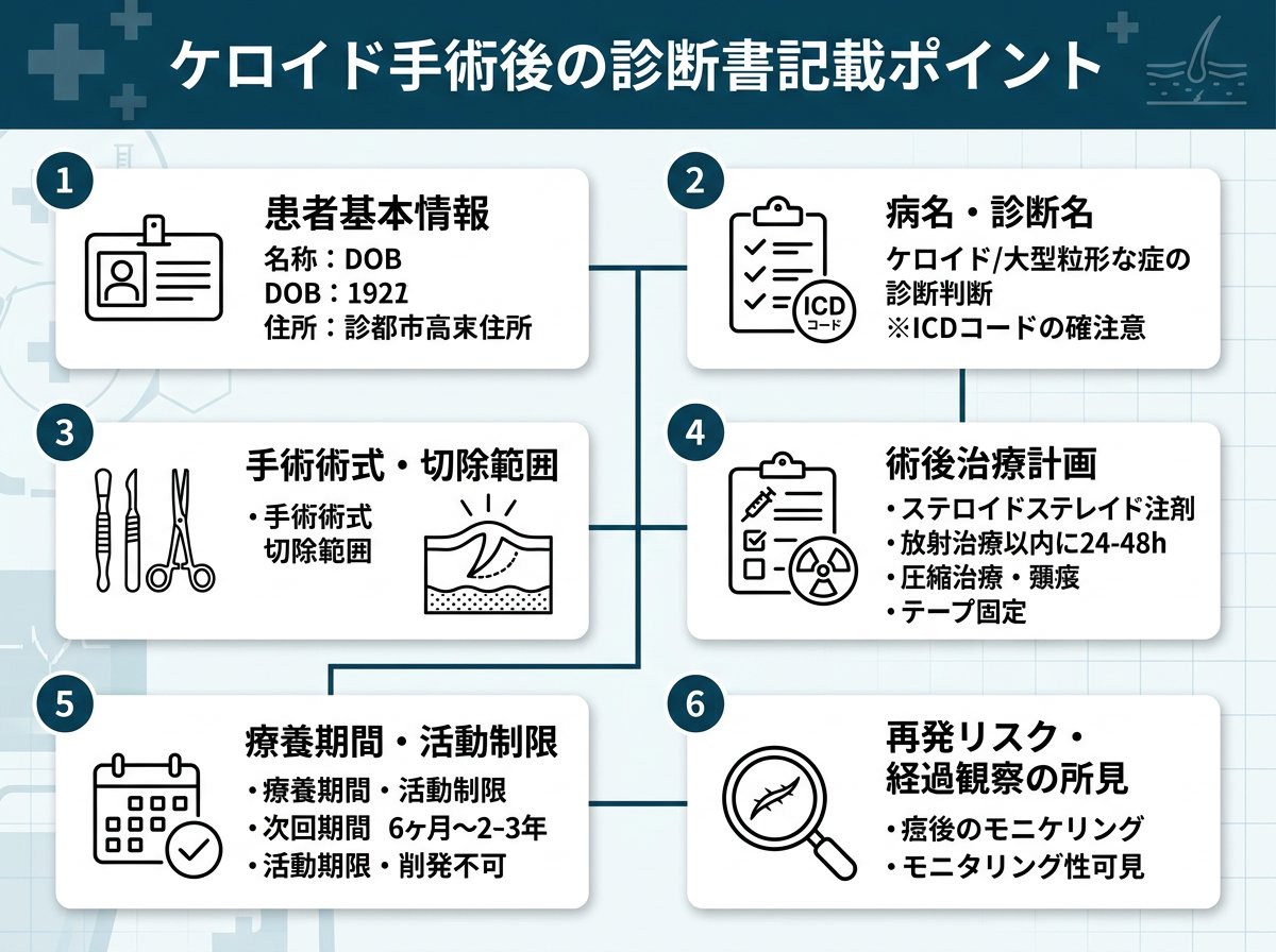 ケロイド手術後の診断書記載ポイント