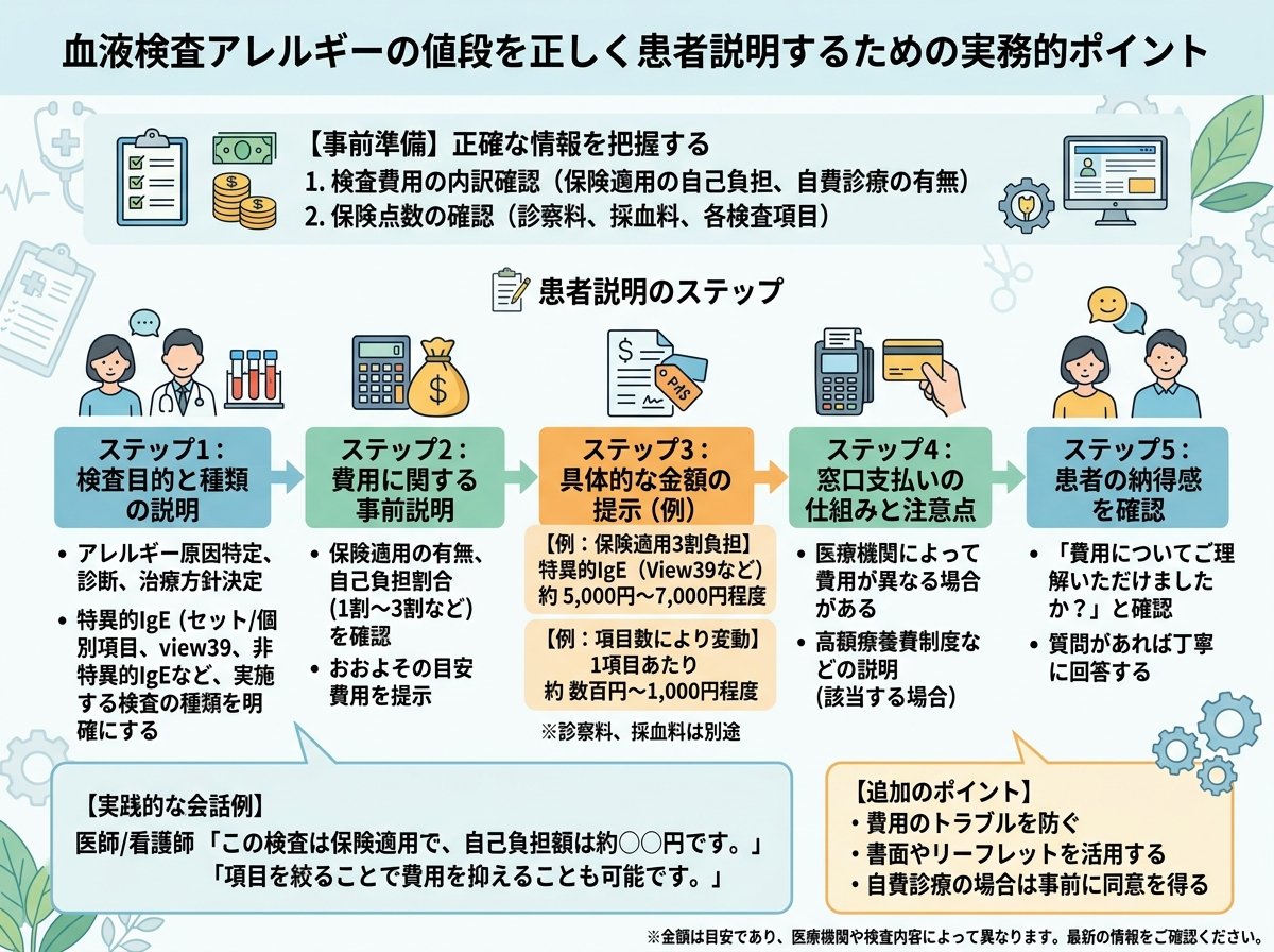 血液検査アレルギーの値段を正しく患者説明するための実務的ポイント
