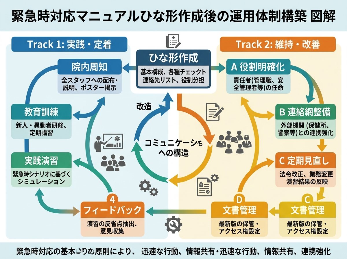緊急時対応マニュアルひな形作成後の運用体制構築