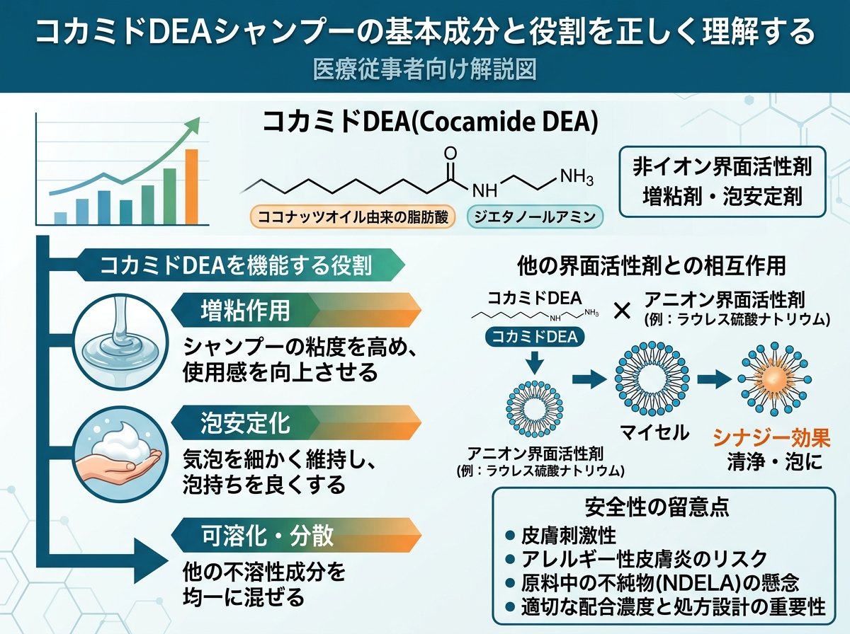 コカミドDEAシャンプーの基本成分と役割を正しく理解する