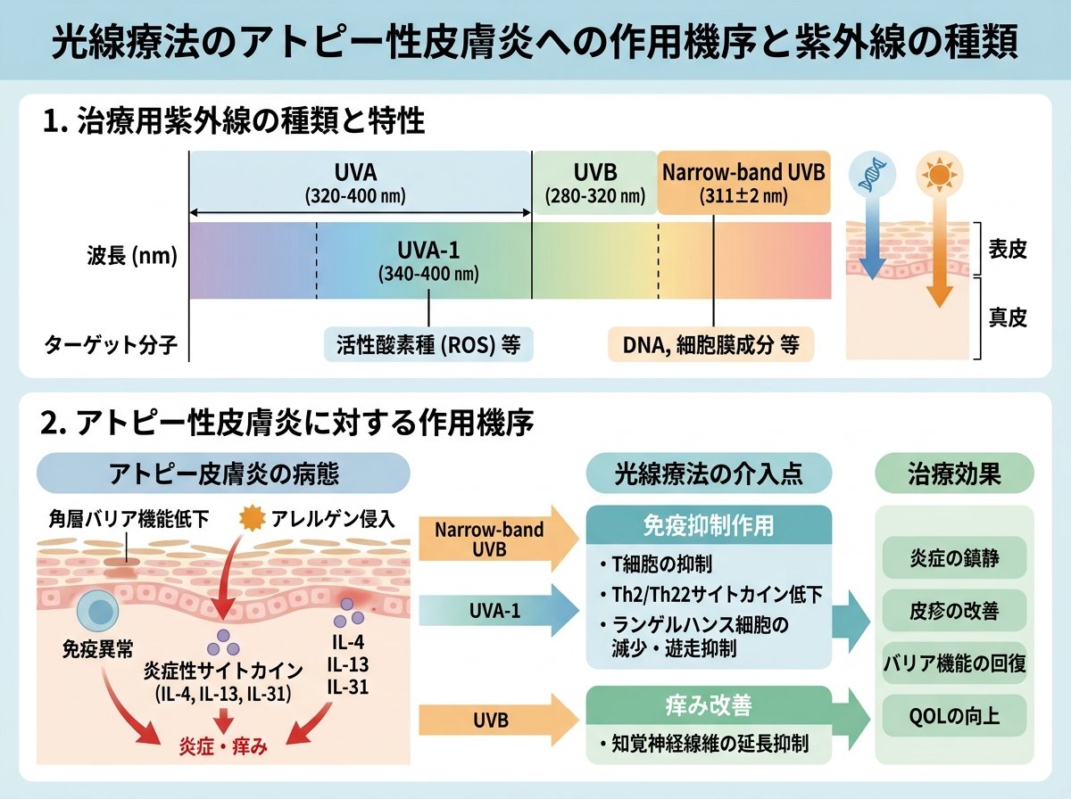 光線療法がアトピーに効く仕組みと紫外線の種類