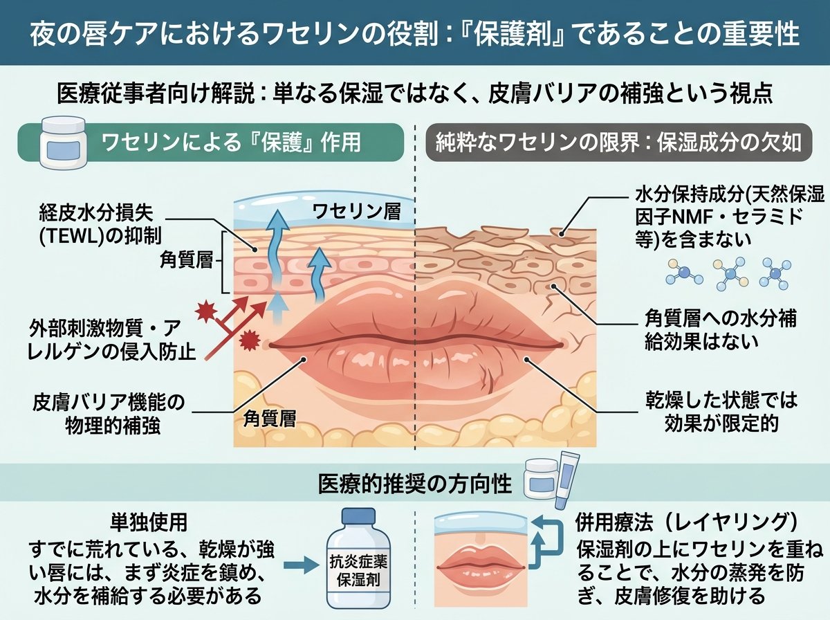 唇ケアに使う夜のワセリン、なぜ「保護剤」であることを理解すべきか