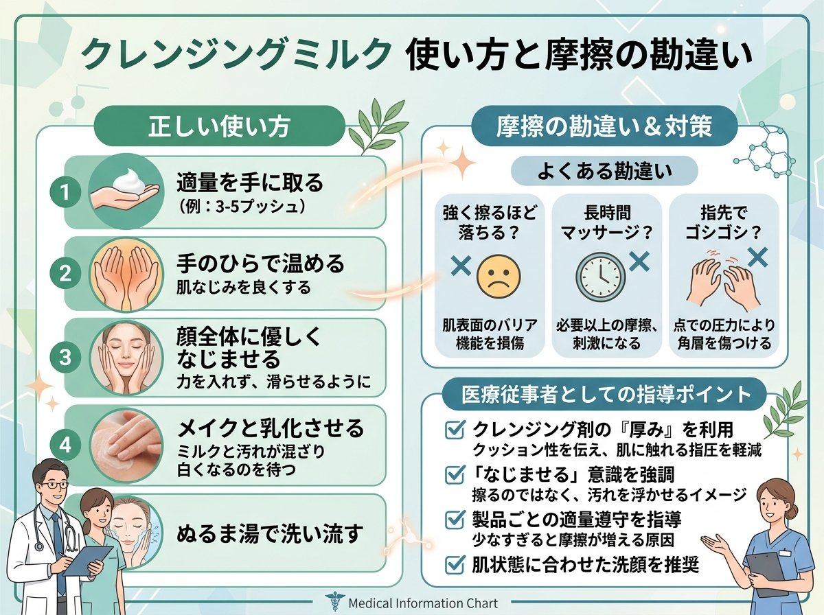 クレンジングミルク 使い方と摩擦の勘違い