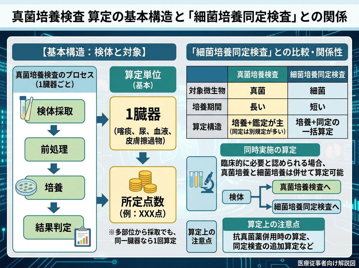 真菌培養検査 算定の基本構造と「細菌培養同定検査」との関係