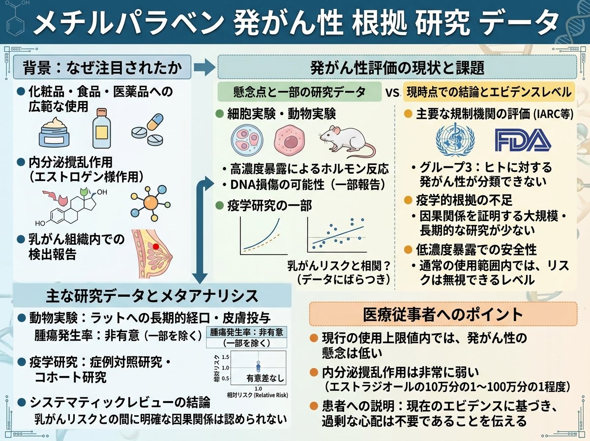 メチルパラベン 発がん性 根拠 研究 データ