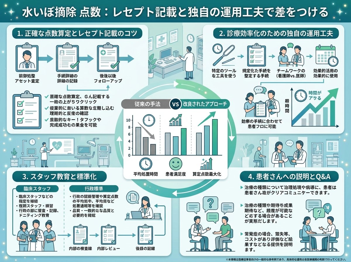 水いぼ摘除 点数 レセプト記載と独自の運用工夫で差をつける