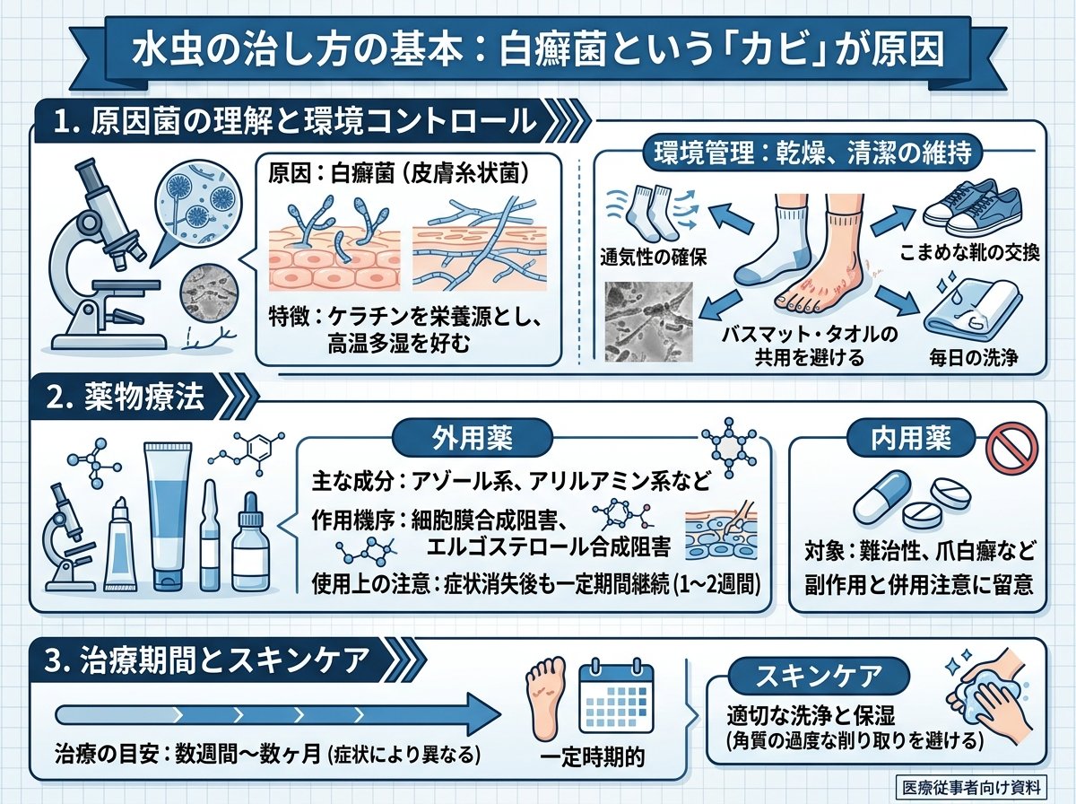 水虫の治し方の基本:白癬菌という「カビ」が原因