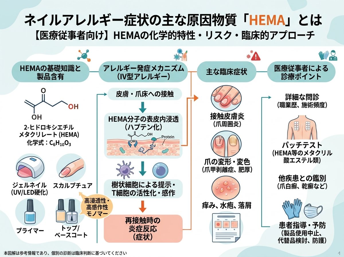 ネイル アレルギー 症状の主な原因物質「HEMA」とは