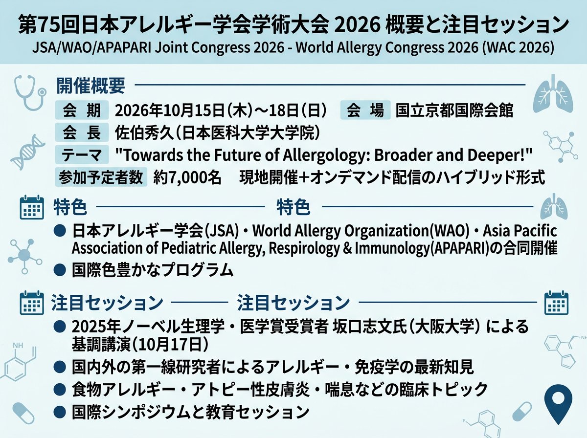 日本アレルギー学会2026年次学術大会の概要と注目セッション
