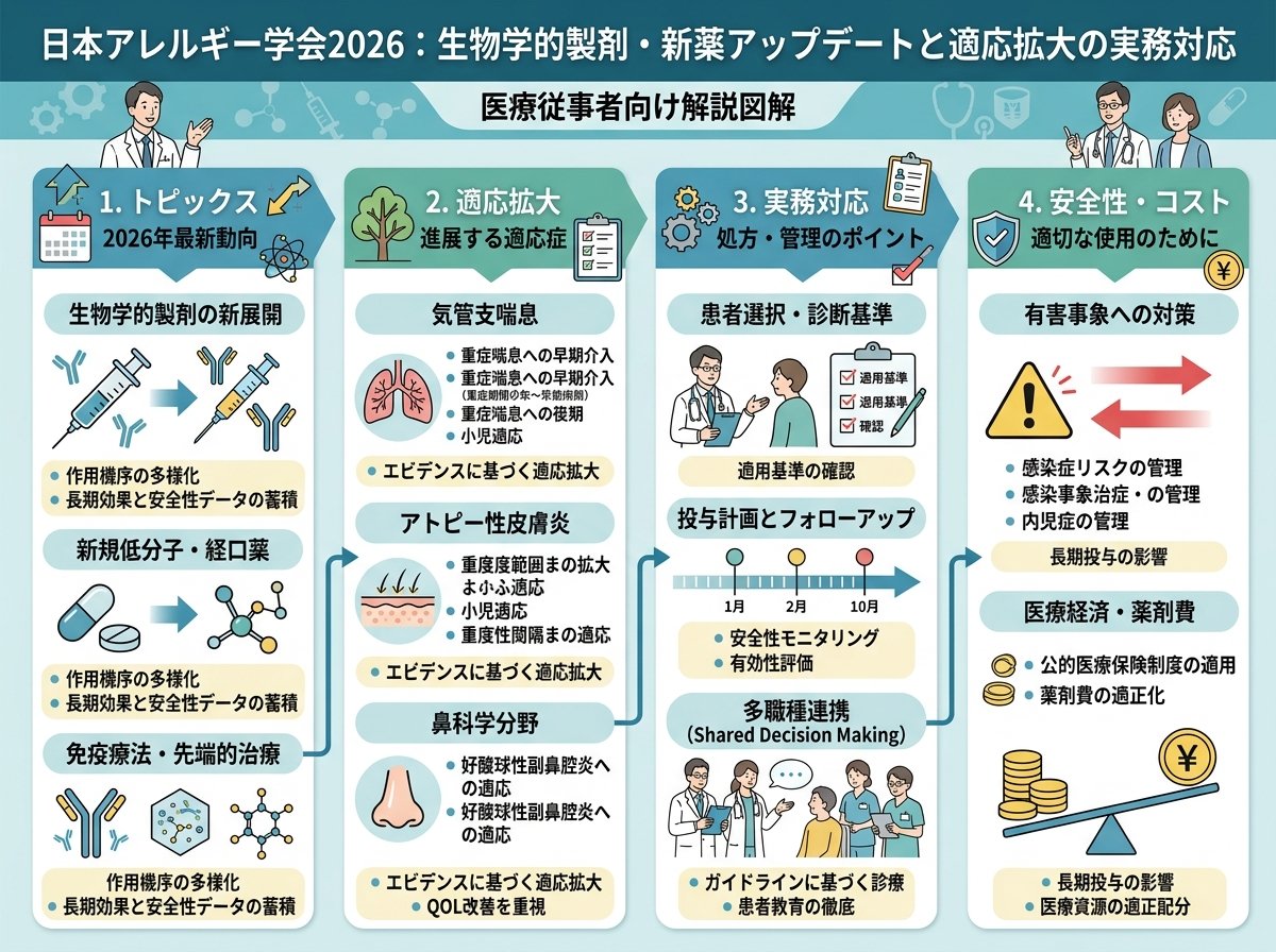 日本アレルギー学会2026の生物学的製剤・新薬アップデートと適応拡大の実務対応