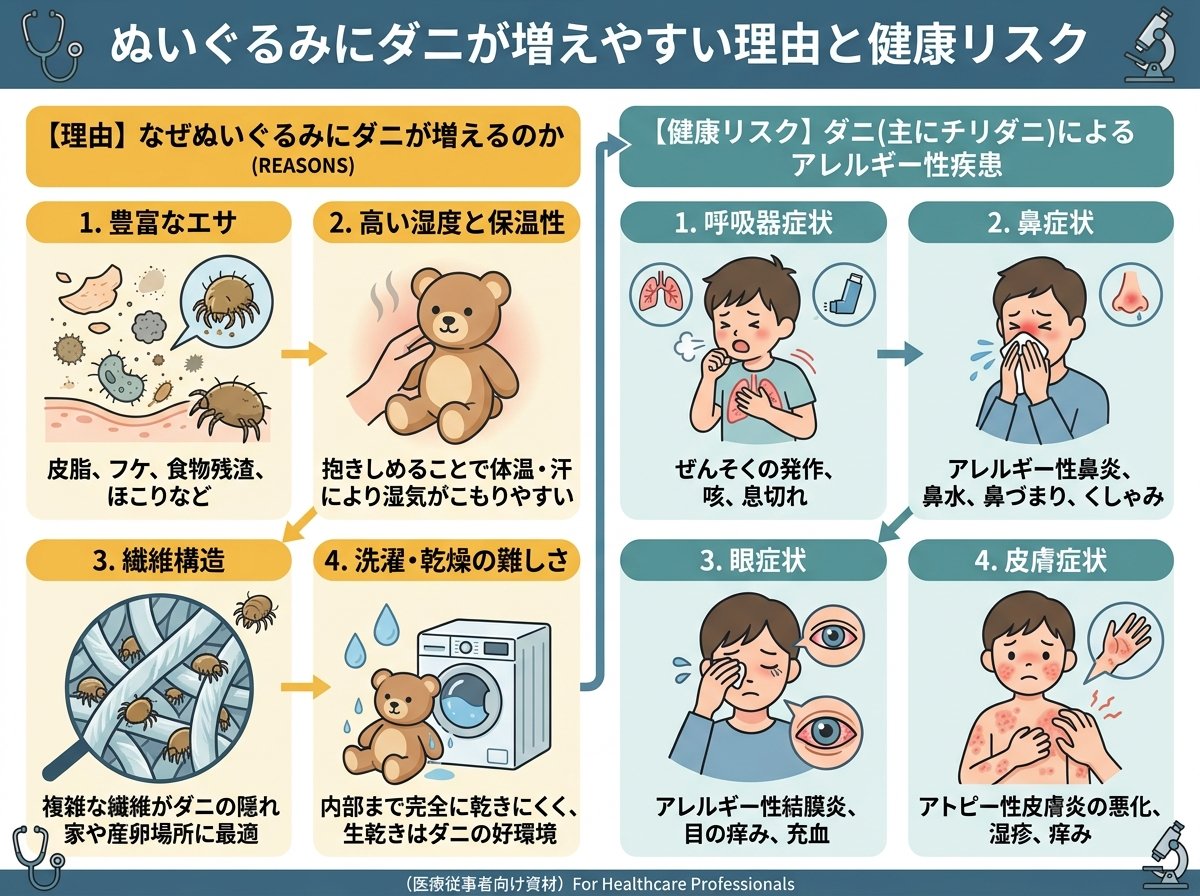 ぬいぐるみにダニが増えやすい理由と健康リスク