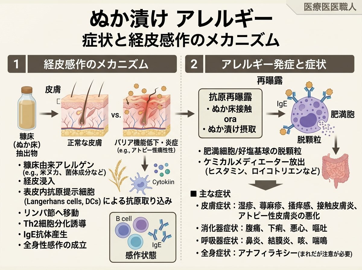 ぬか漬け アレルギー 症状と経皮感作のメカニズム