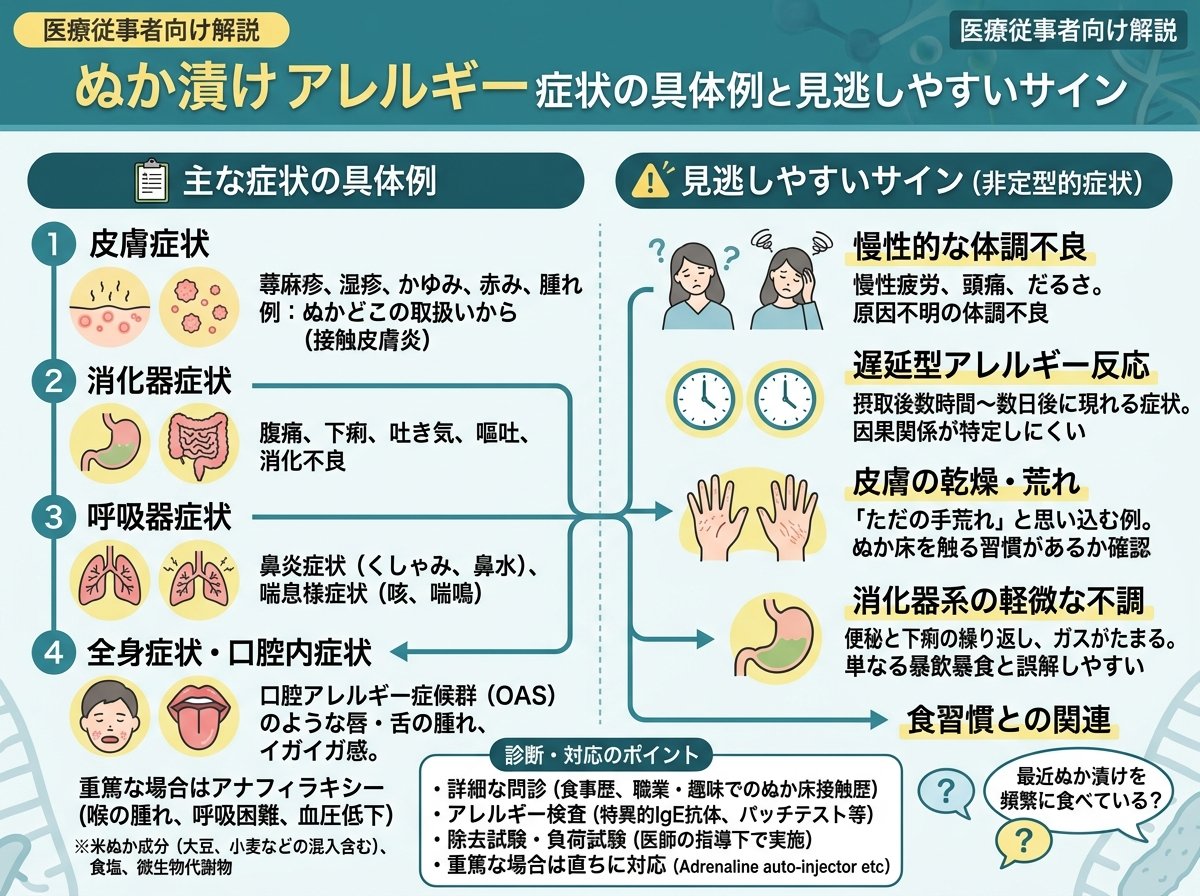 ぬか漬け アレルギー 症状の具体例と見逃しやすいサイン
