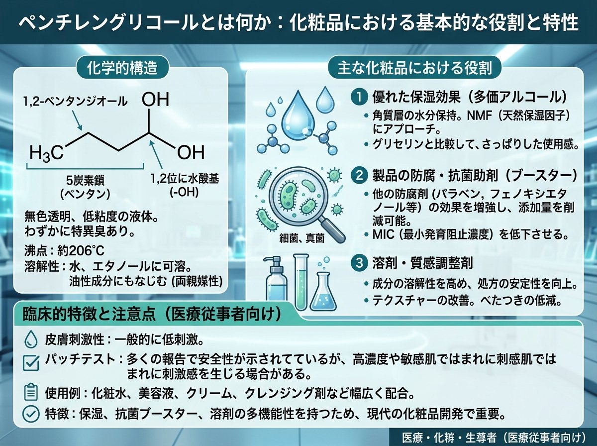 ペンチレングリコールとは何か:化粧品における基本的な役割と特性