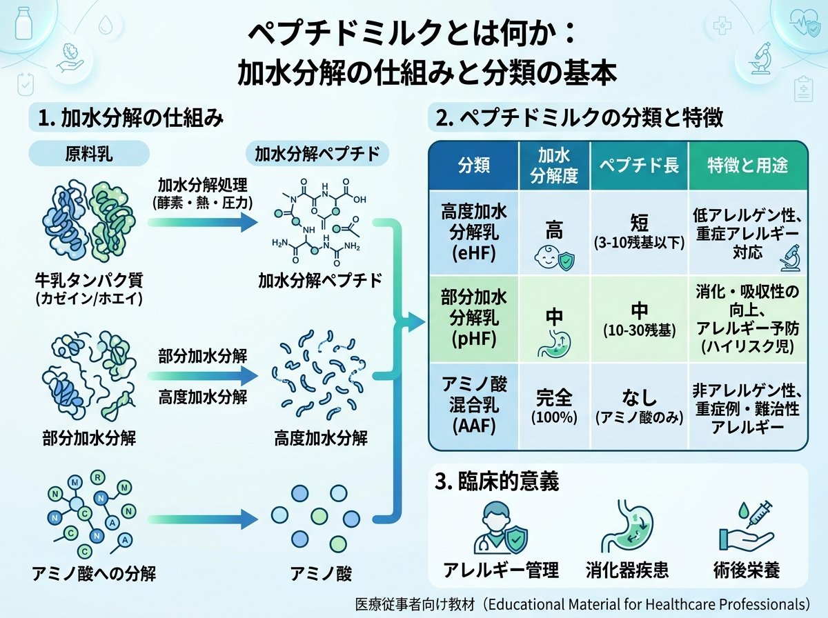 ペプチドミルクとは何か:加水分解の仕組みと分類の基本