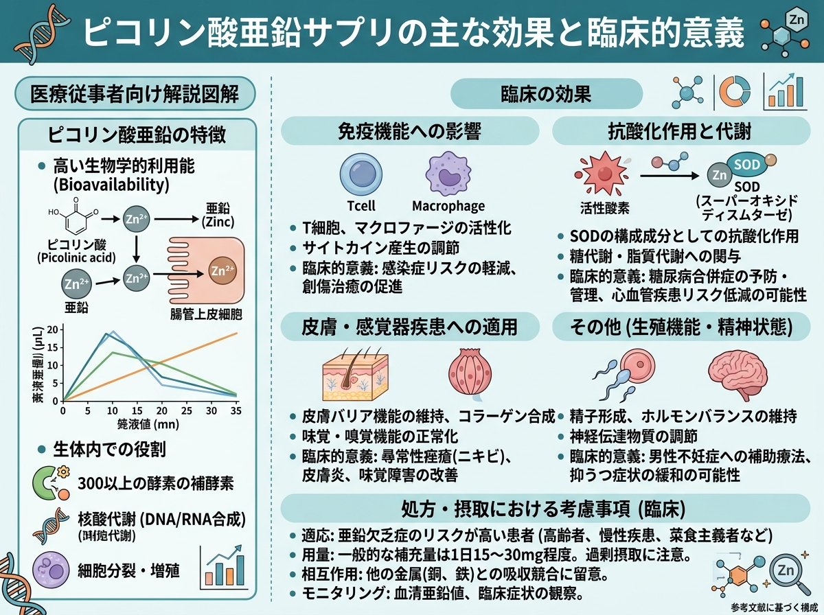 ピコリン酸亜鉛サプリの主な効果と臨床的意義