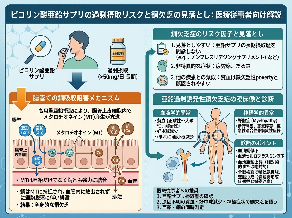 ピコリン酸亜鉛サプリの過剰摂取リスクと銅欠乏の見落とし