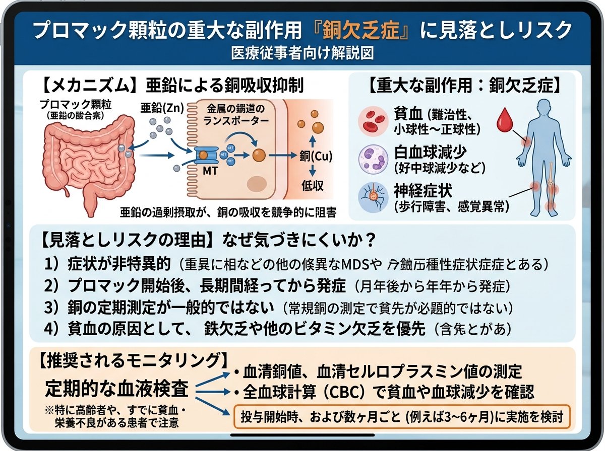 プロマック顆粒の重大な副作用「銅欠乏症」に見落としリスク
