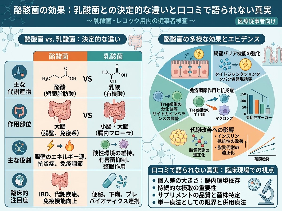 酪酸菌の効果：乳酸菌との決定的な違いと口コミで語られない真実