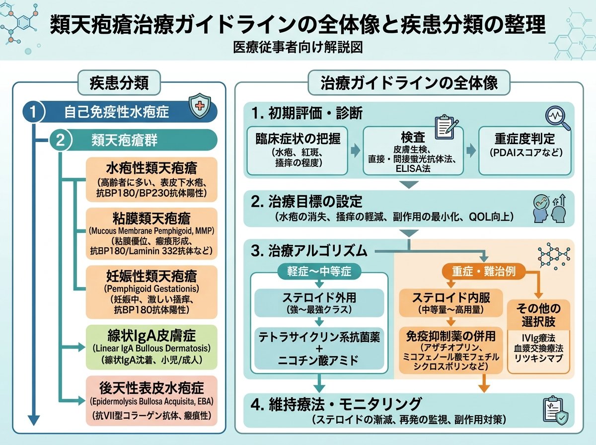 類天疱瘡治療ガイドラインの全体像と疾患分類の整理