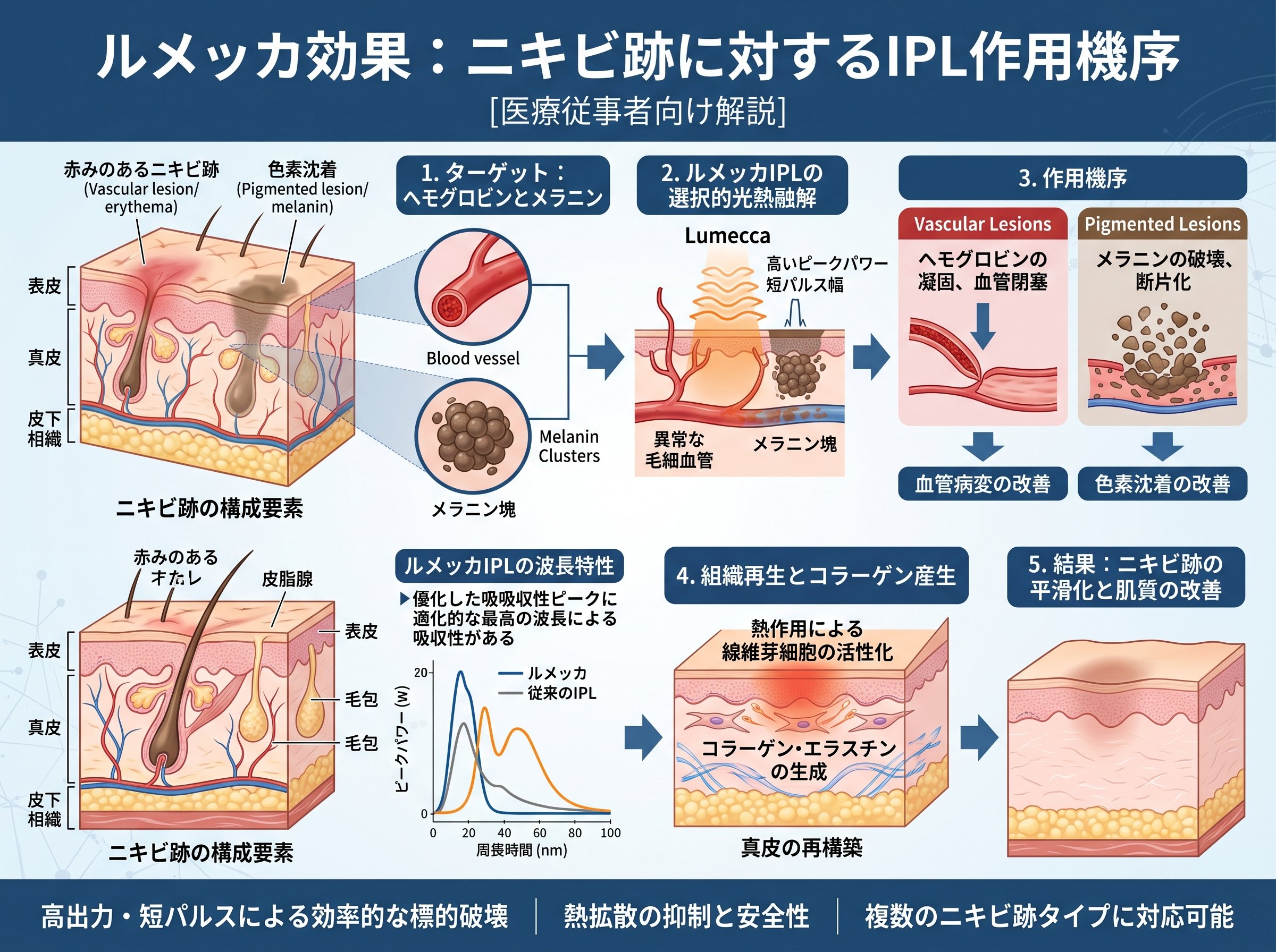 ルメッカ効果ニキビ跡に効く仕組みIPL作用