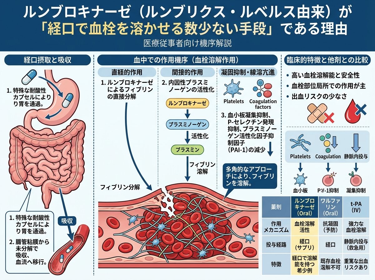 ルンブロキナーゼ サプリが「経口で血栓を溶かせる数少ない手段」である理由