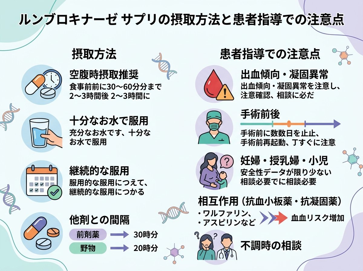 ルンブロキナーゼ サプリの摂取方法と患者指導での注意点